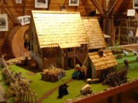 Typisches Waldhufenhaus mit Backhaus