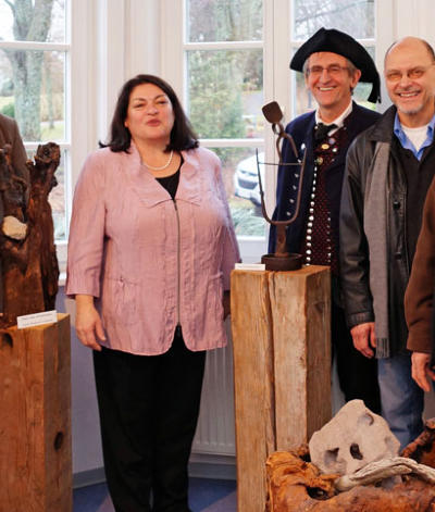 Freuen sich über die gelungene Ausstellung (von links): Dieter Wiedenmann, Josef Rues, Gabriele Schröter, Herbert Kugele, Reinhold Vollmer und Wolfgang Hager.